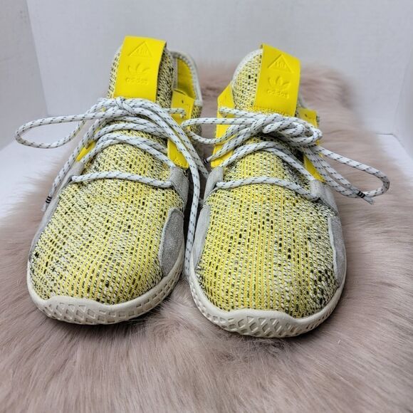 Adidas X Pharrell Williams Solar HU Tennis V2 Sneakers Yellow BB9543 Size 7 - Picture 2 of 10